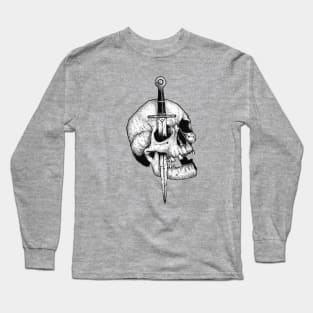 The Skull stuck in the sword Long Sleeve T-Shirt